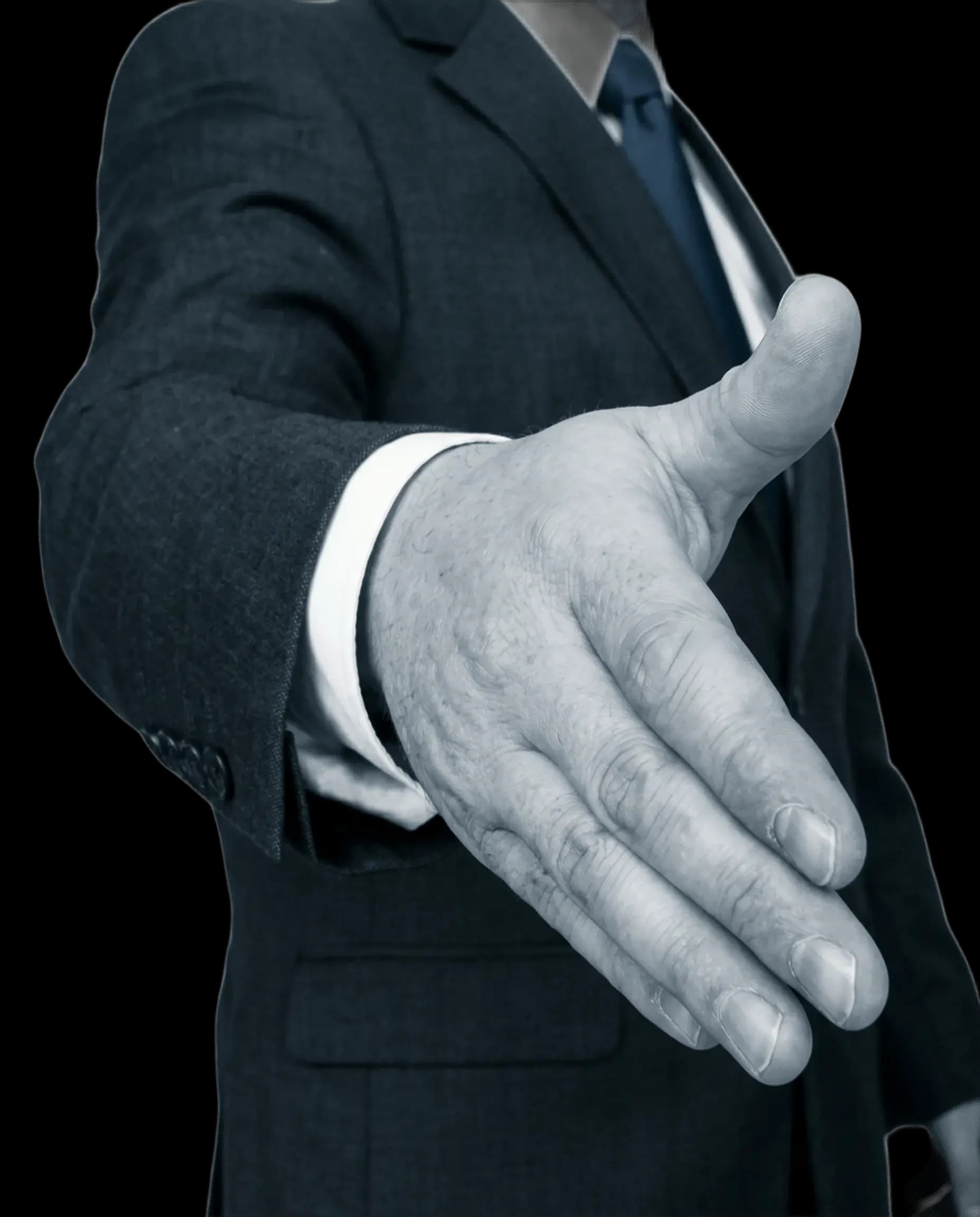 Aperto de mãos representando parceria profissional